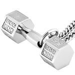 High Quality Dumbbell NecklacesI nlay Artificial Zircon Stainless Steel